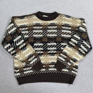 VTG Sears The Mens Store Sweater Men Medium Abstract Multicolor Acrylic USA Made